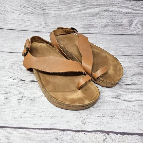 Soludos Womens Maya Sandals Natural Leather Brown Size 10