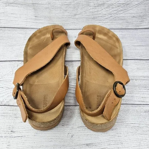 Soludos Womens Maya Sandals Natural Leather Brown Size 10