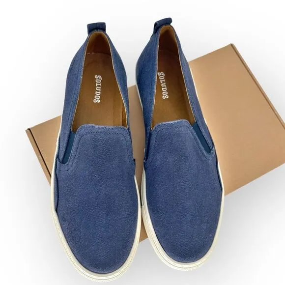 SOLUDOS MEN’S ALGARVE SLIP ON SNEAKER NAVY - size 12- NIB‎
