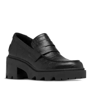 Sorel $150 Joan Now™ City Loafer Black Croc Sz 7.5 NIB!