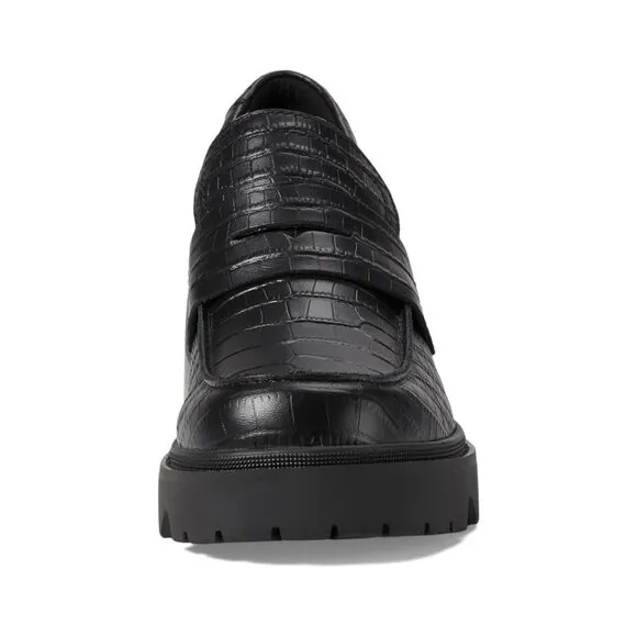 Sorel $150 Joan Now™ City Loafer Black Croc Sz 7.5 NIB!