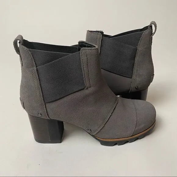 Sorel Addington Chelsea Ankle Boots Black Heel Quarry Black 8.5