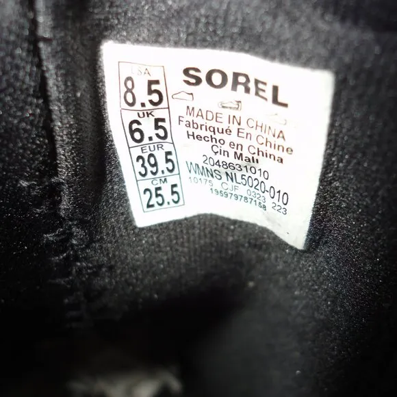 SOREL &quot;Evie II&quot; Women's Chelsea Black Wedge Boots Size 8.5