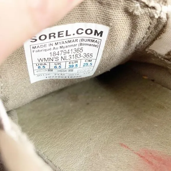 Sorel Campsneak Gray Green Suede Leather Slip On Flats Sneakers Women’s Size 8.5