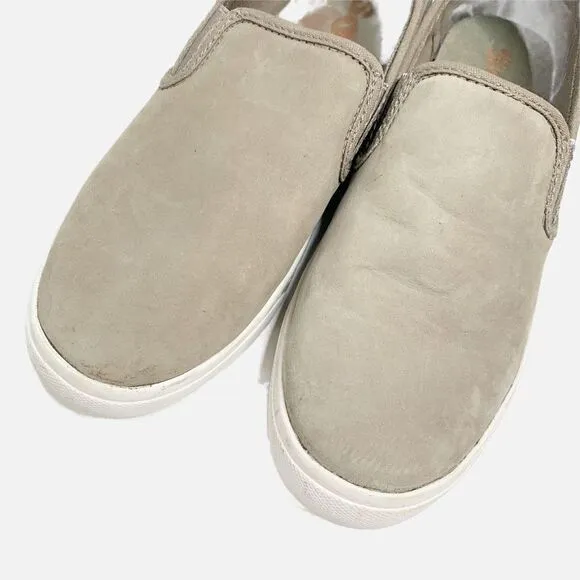 Sorel Campsneak Gray Green Suede Leather Slip On Flats Sneakers Women’s Size 8.5