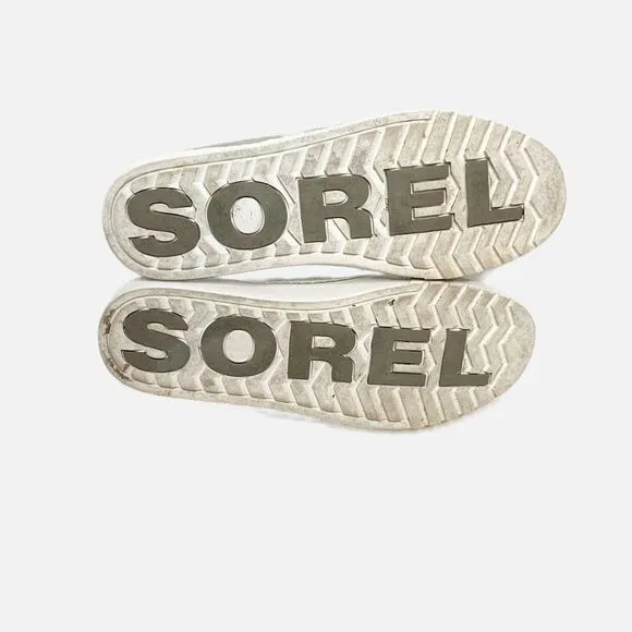 Sorel Campsneak Gray Green Suede Leather Slip On Flats Sneakers Women’s Size 8.5