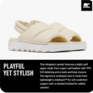 Sorel Cream Sandals with Chunky Platform Sole