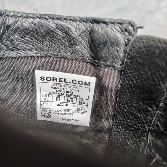 Sorel Danica Short Womens Gray Leather Block Heel Chunky Side Zip Boots