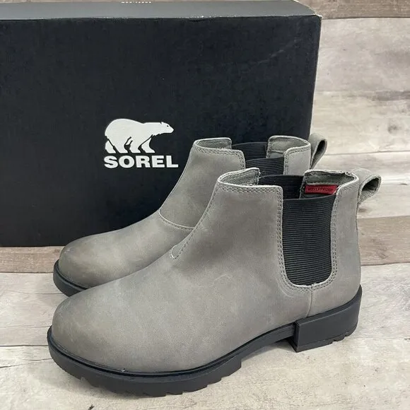 Sorel EMELIE II Chelsea Waterproof Boots Booties 1951201-052 Gray Size 5.5