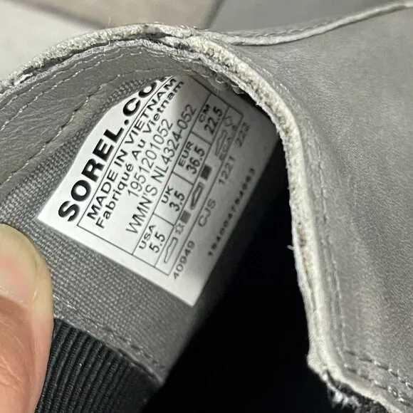 Sorel EMELIE II Chelsea Waterproof Boots Booties 1951201-052 Gray Size 5.5
