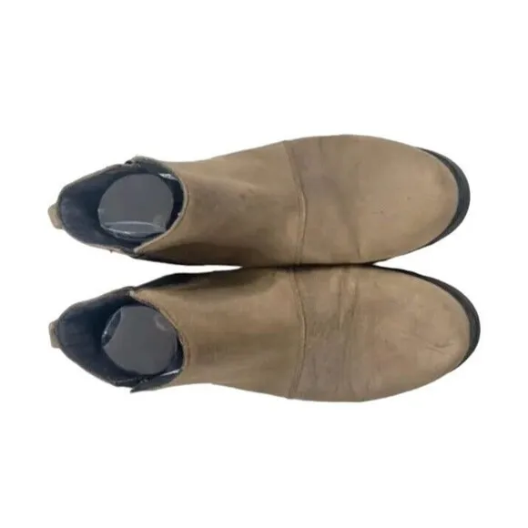 Sorel Emelie NL2671-245 Chelsea Women's US 10 Tan Leather Ankle Pull On Boots