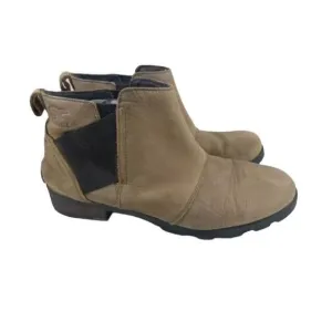 Sorel Emelie NL2671-245 Chelsea Women's US 10 Tan Leather Ankle Pull On Boots