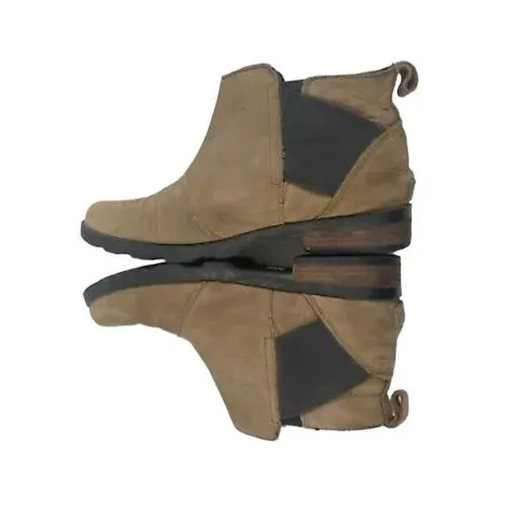Sorel Emelie NL2671-245 Chelsea Women's US 10 Tan Leather Ankle Pull On Boots