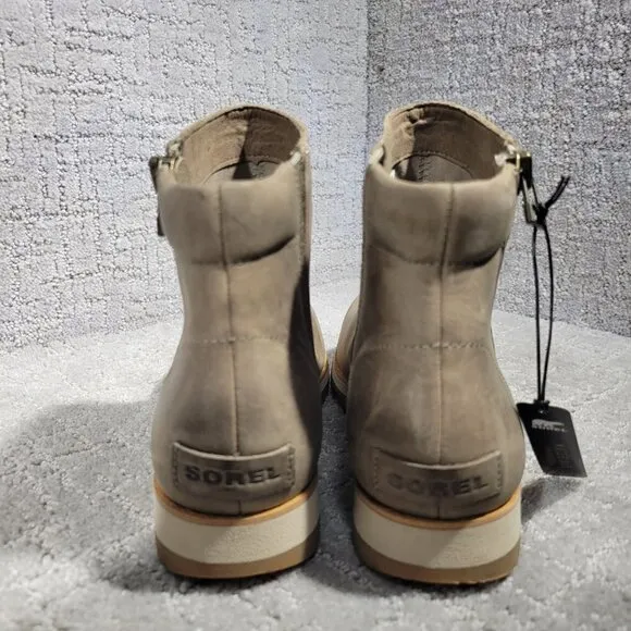 Sorel Harlow Women's Size 8M US Taupe Leather Side Zip Bootie Boots NL3737-297