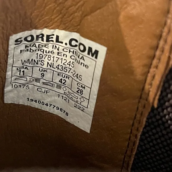 SOREL Joan Of Arctic III Brown Leather Chelsea Wedge Ankle Boots Women’s Size 11