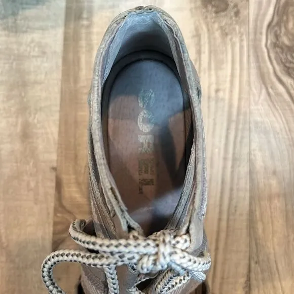 Sorel Joanie II lace up platform wedge gladiator sandals gray leather size 7