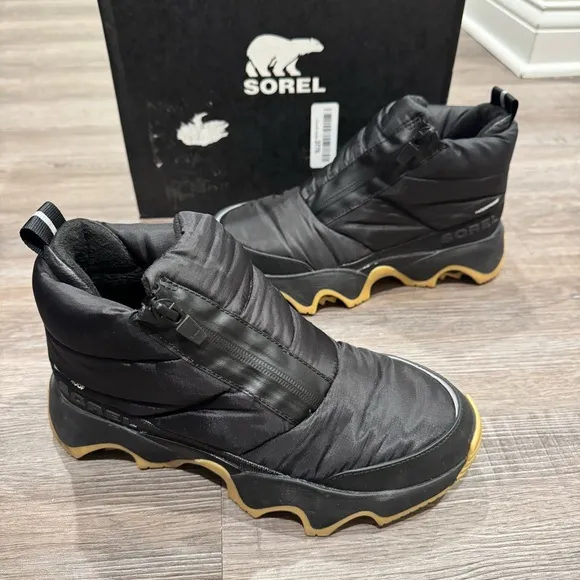 Sorel Kinetic Impact Puffy Zip Puffer Black Boots