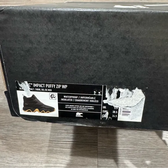 Sorel Kinetic Impact Puffy Zip Puffer Black Boots