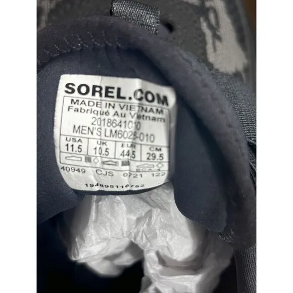 Sorel New Men's Explorer Blitz Stride Adj Strap‎ Casual Sneakers Black/Gray 11.5