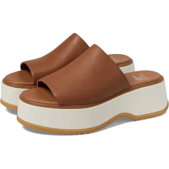Sorel Shoes Dayspring Tan Chunky Slide Sandals