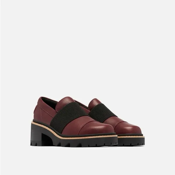 SOREL WOMEN'S JOAN LEATHER LOAFERS SIZE 8 BURGUNDY