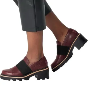 SOREL WOMEN'S JOAN LEATHER LOAFERS SIZE 8 BURGUNDY