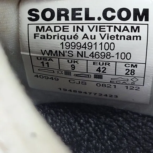 Sorel Shoes Women Size 11 Kinetic Impact Strap Slip-On Sneakers NL4698-100 White