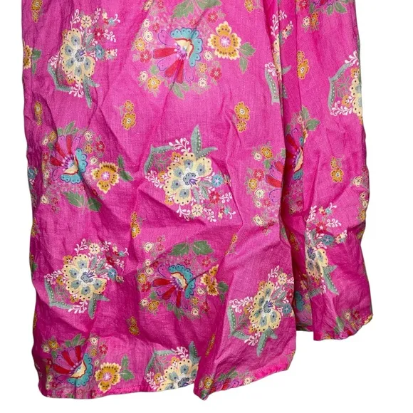 SPELL DESIGNS SOLSTICE LINEN PINK PAISLEY TUNIC DRESS