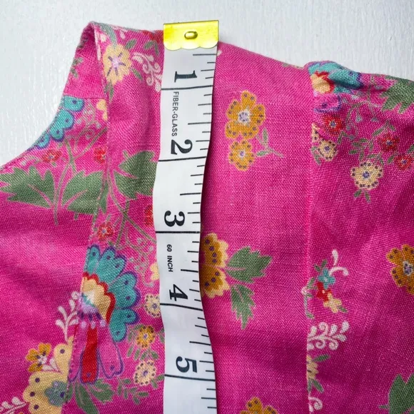 SPELL DESIGNS SOLSTICE LINEN PINK PAISLEY TUNIC DRESS