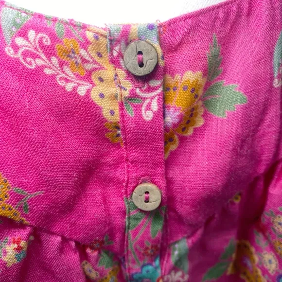 SPELL DESIGNS SOLSTICE LINEN PINK PAISLEY TUNIC DRESS