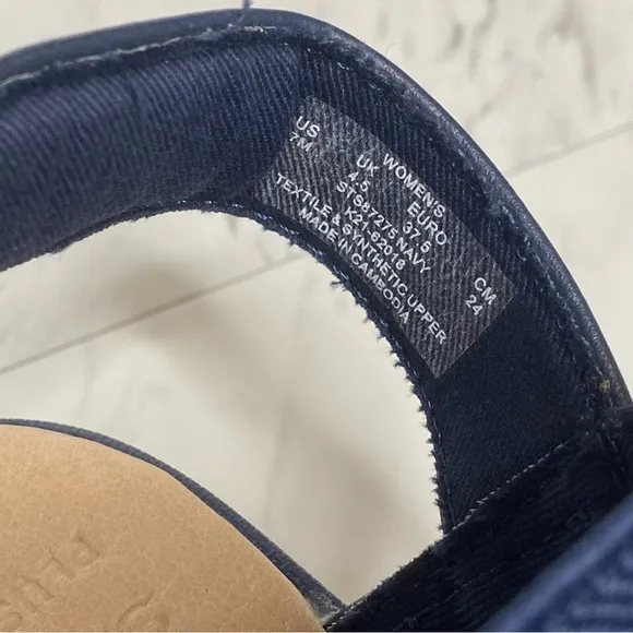Sperry Bayou Plushstep Platform Navy Blue Sandal 7M