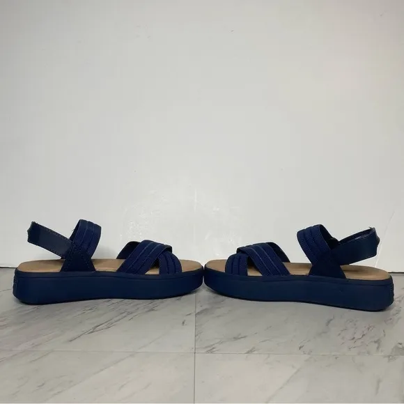 Sperry Bayou Plushstep Platform Navy Blue Sandal 7M