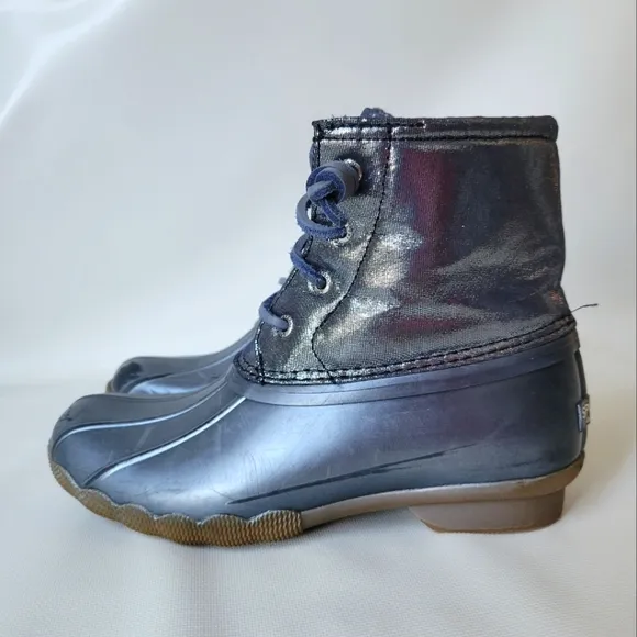Sperry Top Sider Saltwater Waterproof Insulated Boots Shiny Girls Sz 3