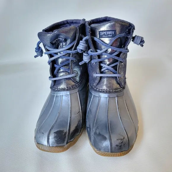 Sperry Top Sider Saltwater Waterproof Insulated Boots Shiny Girls Sz 3