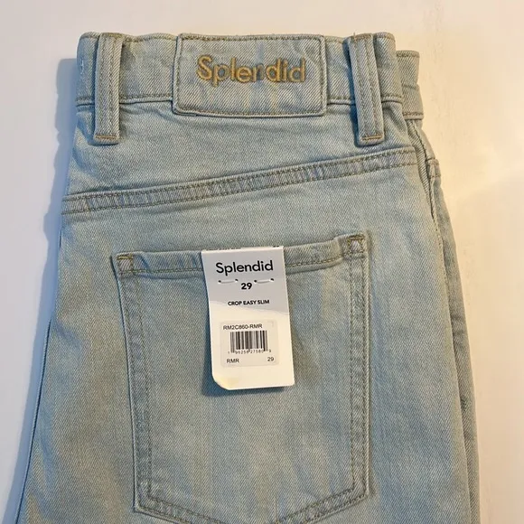 Splendid 29 Jeans Easy Slim Release Hem Crop Jean light wash NWT