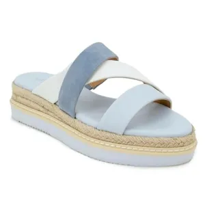 Splendid Fara French Blue Leather &amp; Suede Strappy Espadrille Sandals Slides Sz 6