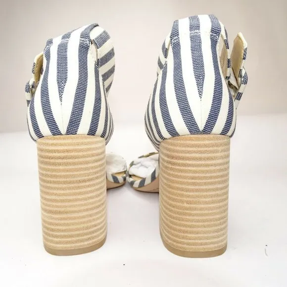 SPLENDID Siri Striped Chunky Heel Sandals In Navy