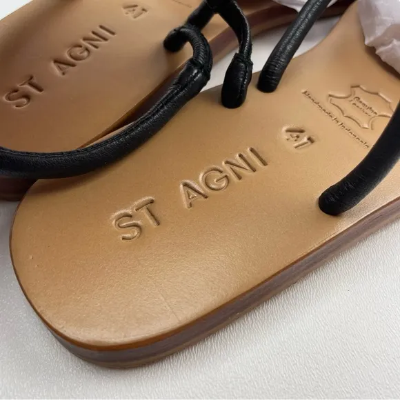 St. Agni Chi Sandals Leather Handmade Women’s Size 41 US 10 NEW
