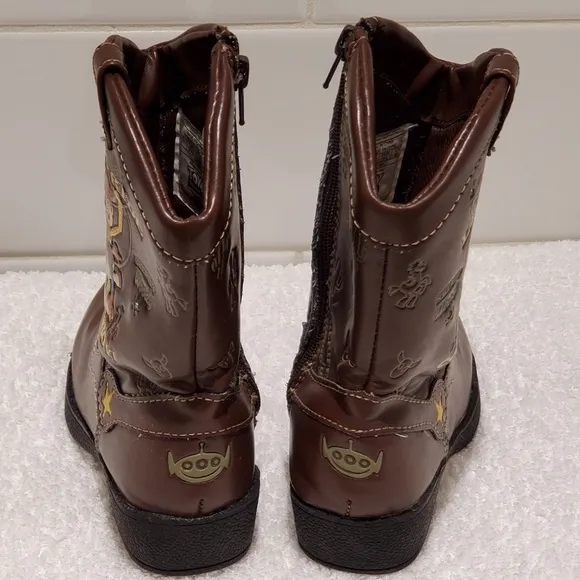 Stars LIGHT UP with motion!  DISNEY Pixar Toy Story Cowboy Boots; Side Zip