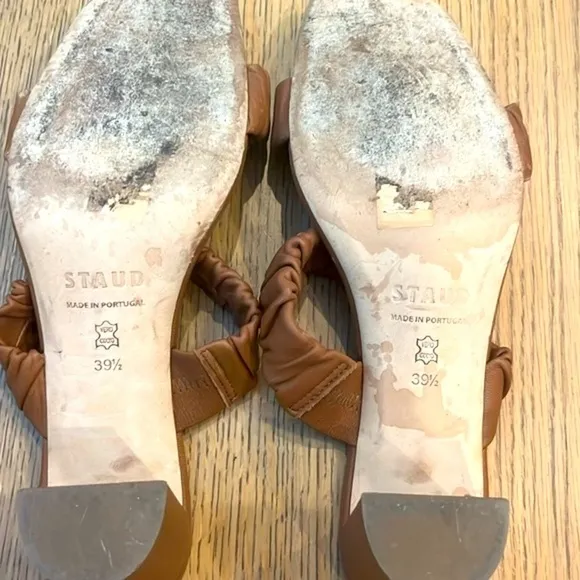 STAUD Frankie Ruched Slide Sandals 39.5