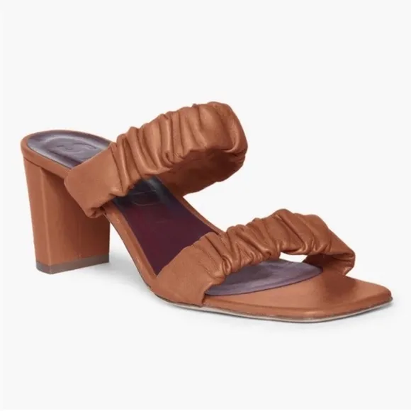 STAUD Frankie Ruched Slide Sandals 39.5