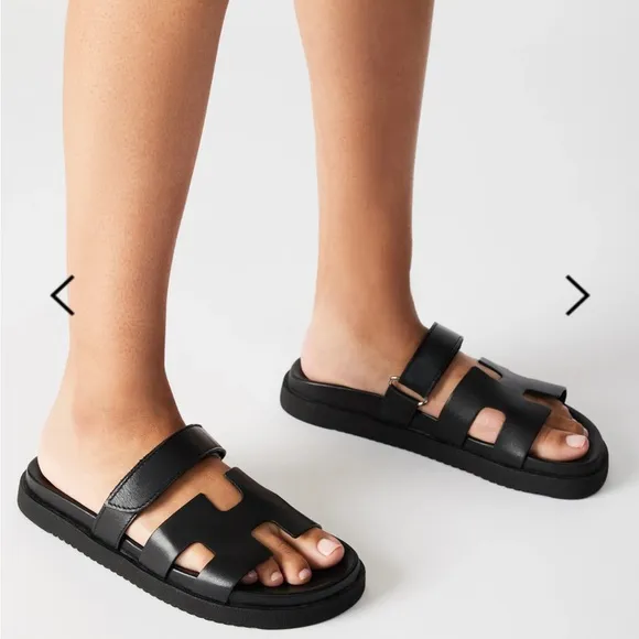 Steve Madden Black Slide Sandals
