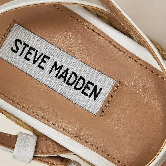 Steve Madden chunky sandals 9.5 white strappy Belise platform heels Y2K new $119