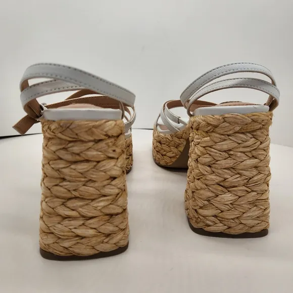 Steve Madden chunky sandals 9.5 white strappy Belise platform heels Y2K new $119