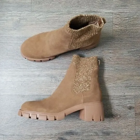Steve Madden Hayle Lug Chelsea Leather Brown Boots