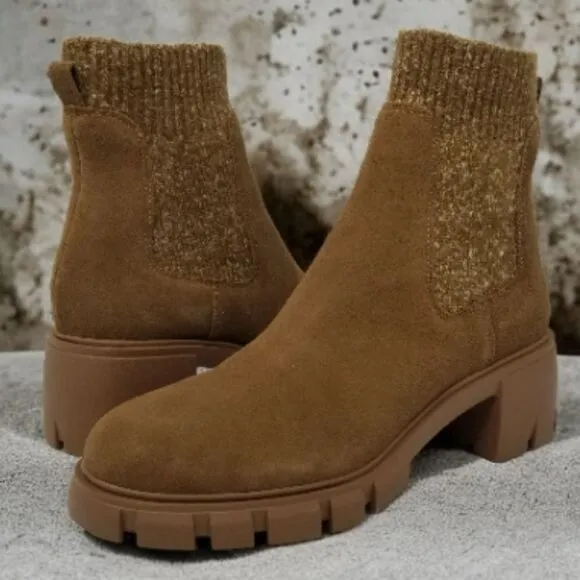 Steve Madden Hayle Lug Chelsea Leather Brown Boots