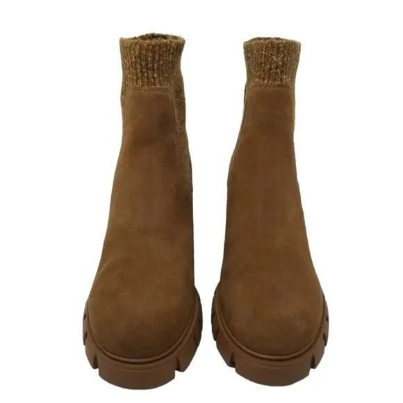 Steve Madden Hayle Lug Chelsea Leather Brown Boots