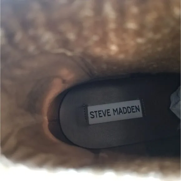 Steve Madden Hayle Lug Chelsea Leather Brown Boots