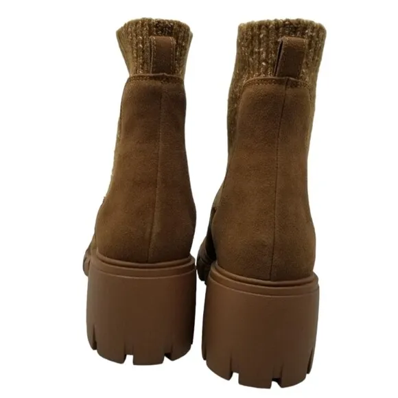 Steve Madden Hayle Lug Chelsea Leather Brown Boots