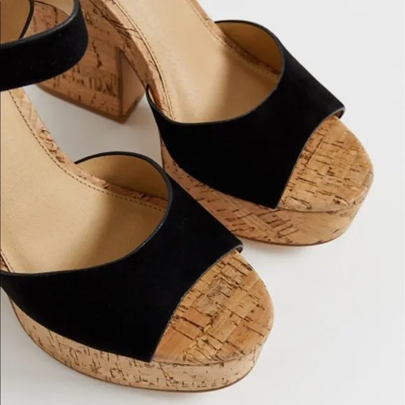 Steve Madden Jess Leather Chunky Platform Heels Black …